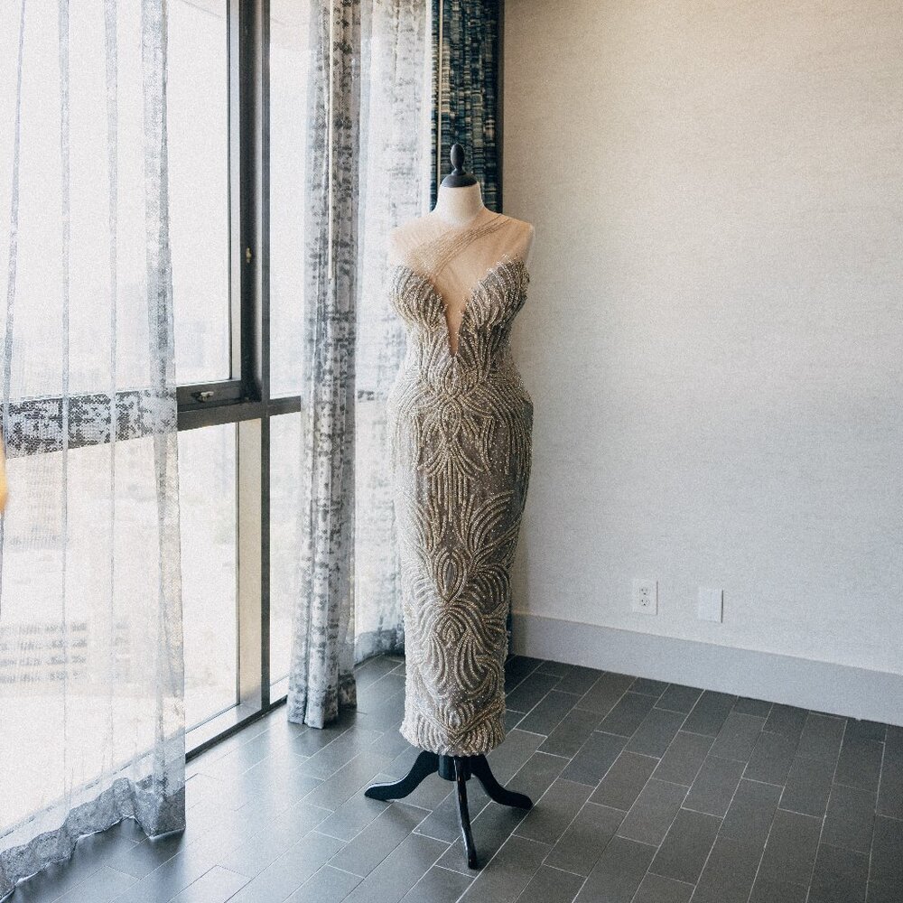 Custom Sparkly Bridal Reception Dress